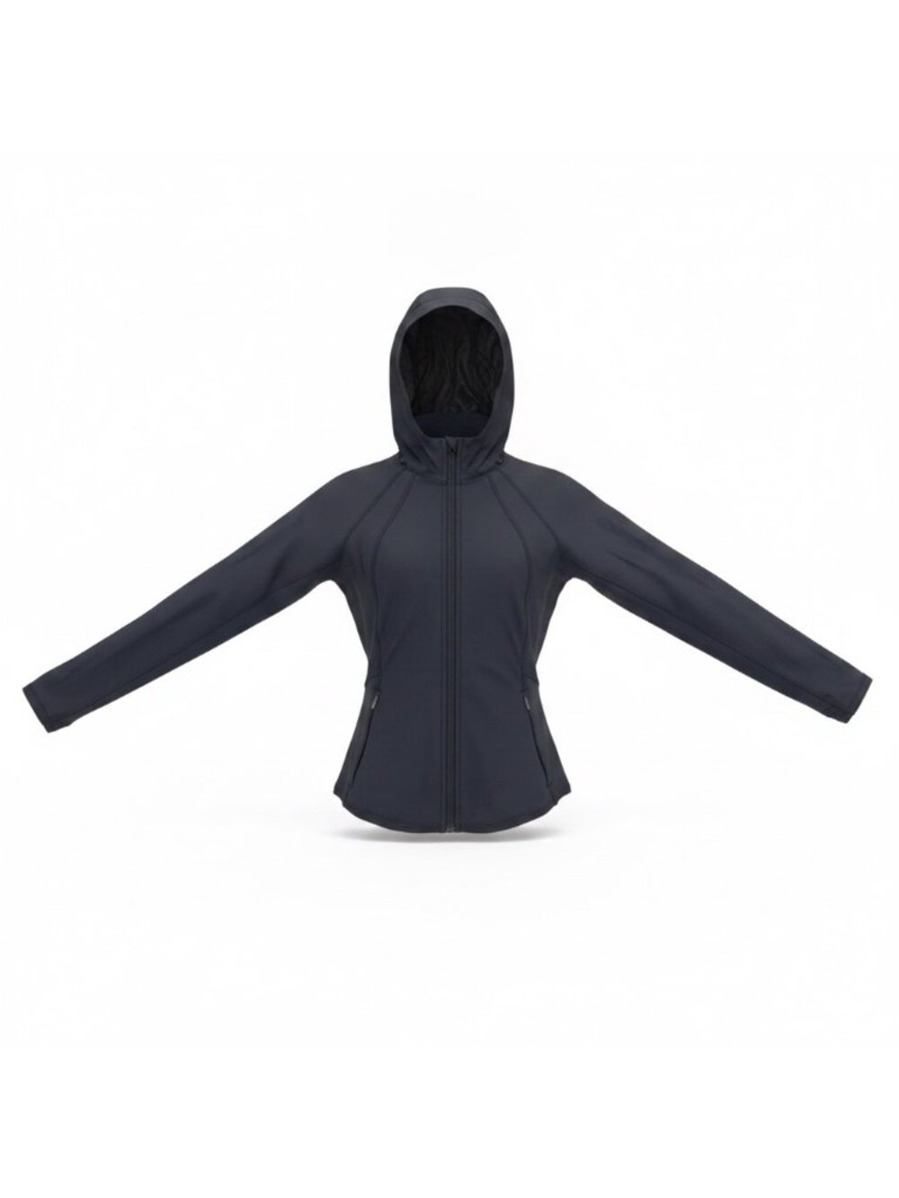 Athleta Womens Black Interval Hooded Jacket Pockets Sz XS